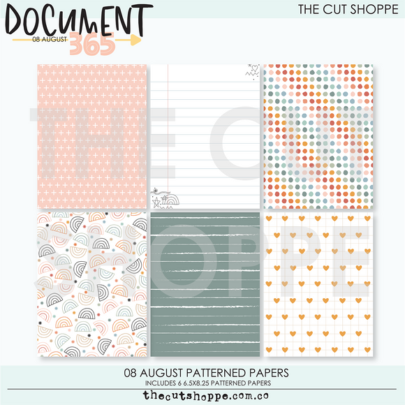 08 August Document 365 Digital Kit Patterned Papers