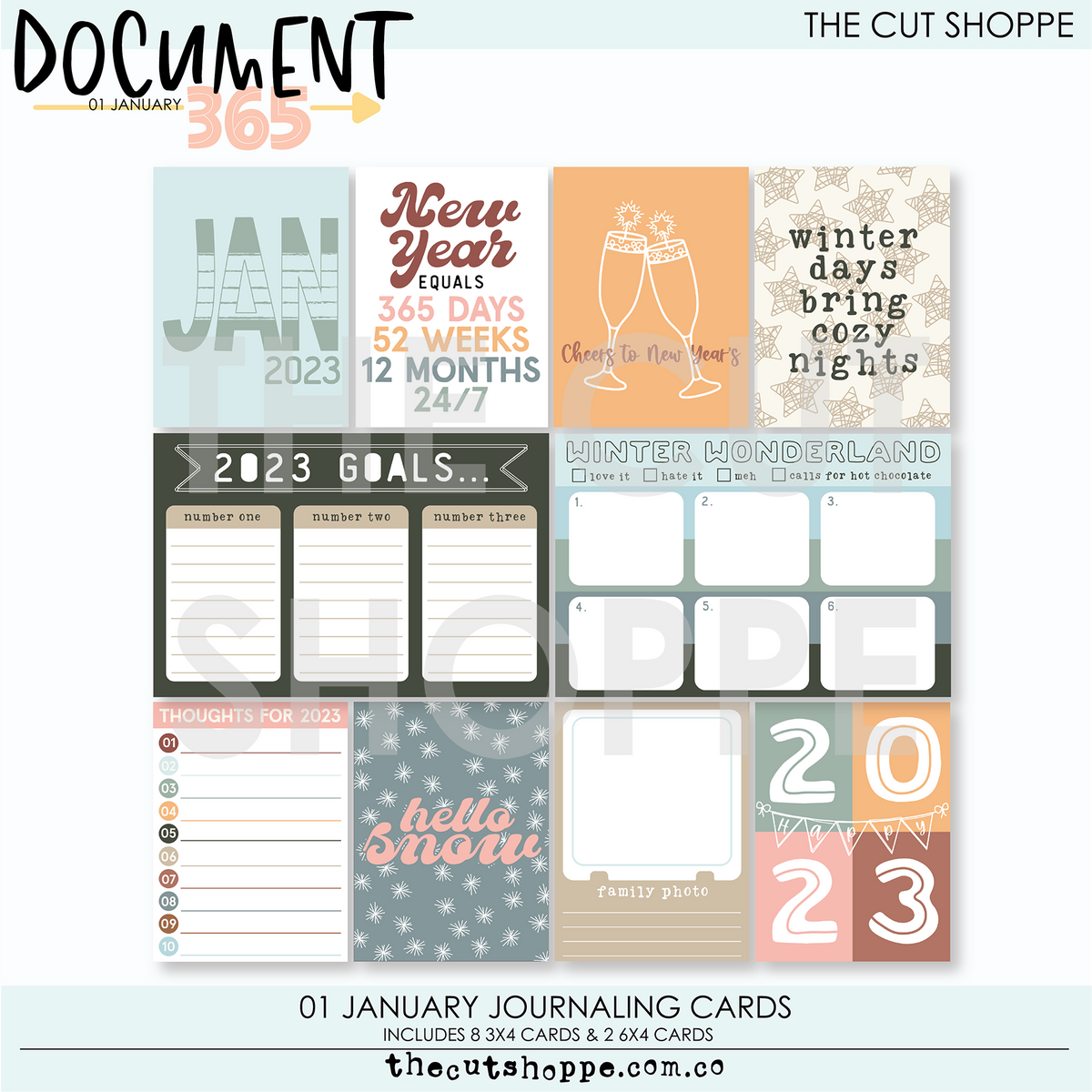 Digital Scrapbook Pack, January Calendar Journal Cards Kit by Connection  Keeping