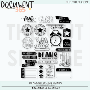 08 August Document 365 Digital Kit Digital Stamps