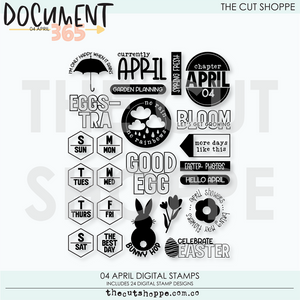 04 April Document 365 Digital Kit Digital Stamps