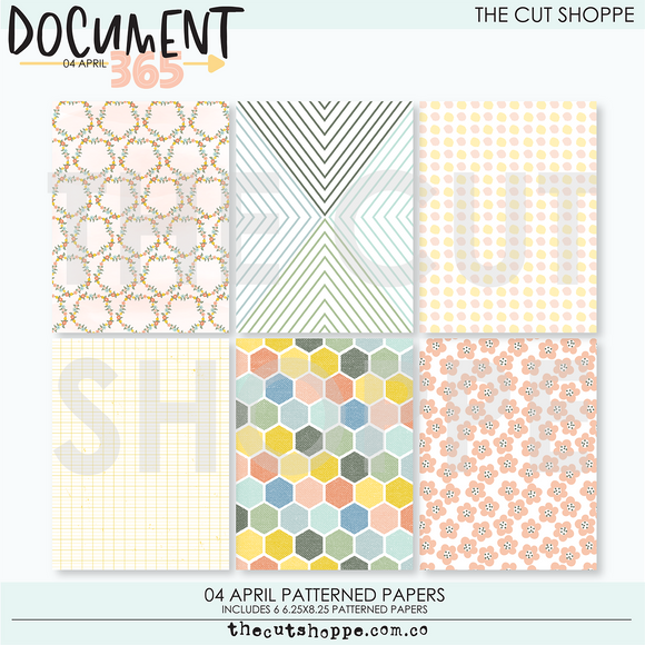 04 April Document 365 Digital Kit Patterned Papers